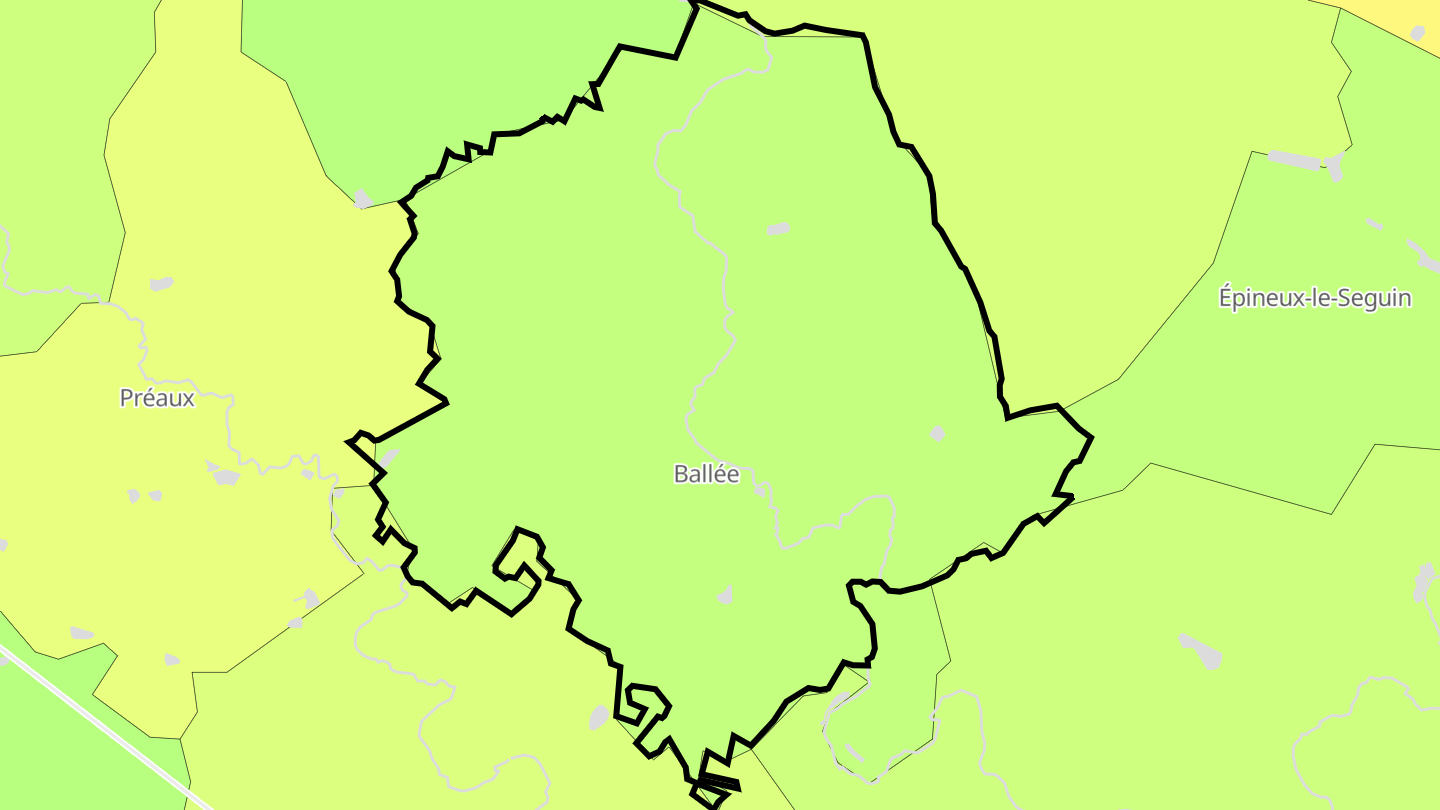 Carte des prix de l'immobilier Ballée