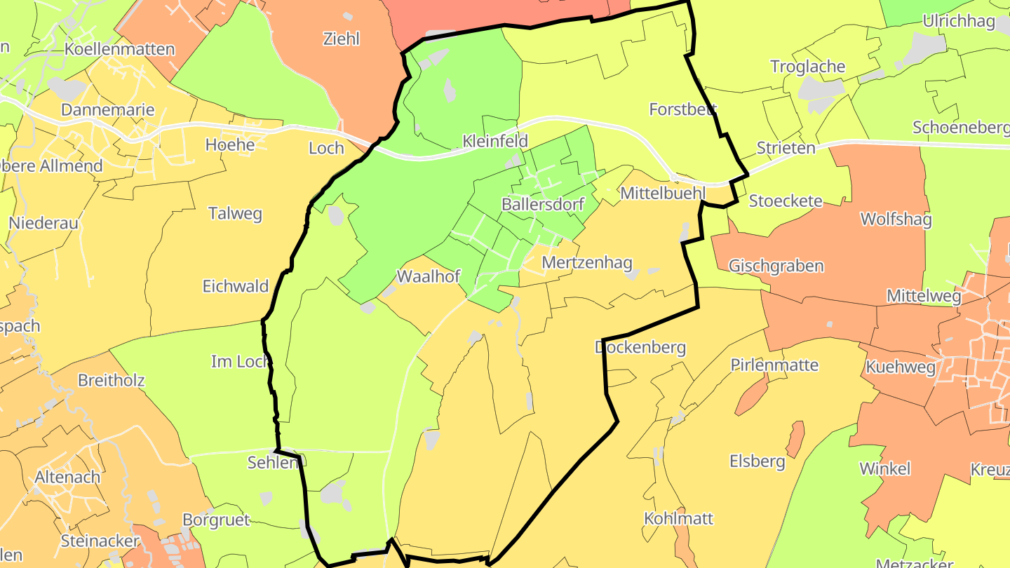 Carte des prix de l'immobilier Ballersdorf