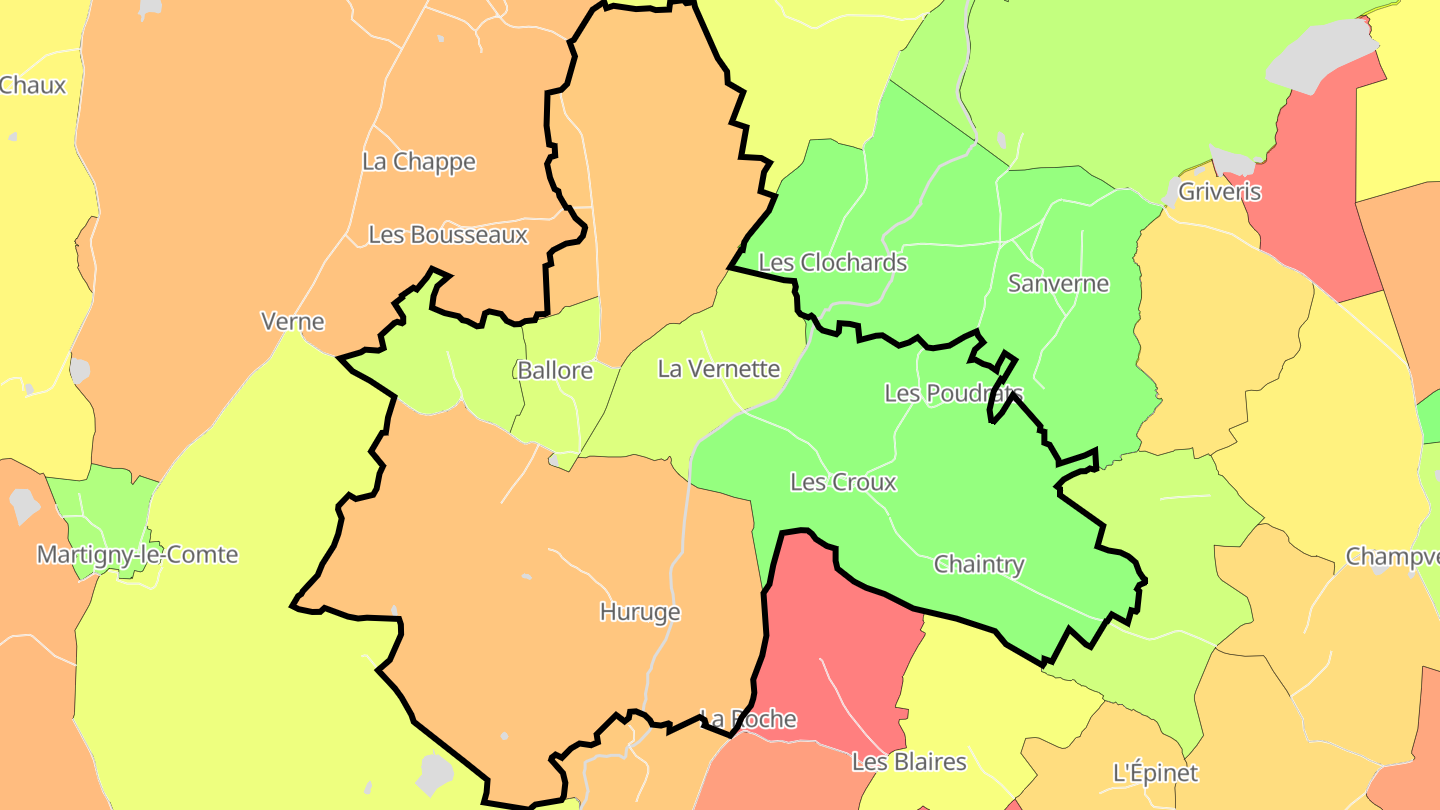 Carte des prix de l'immobilier Ballore