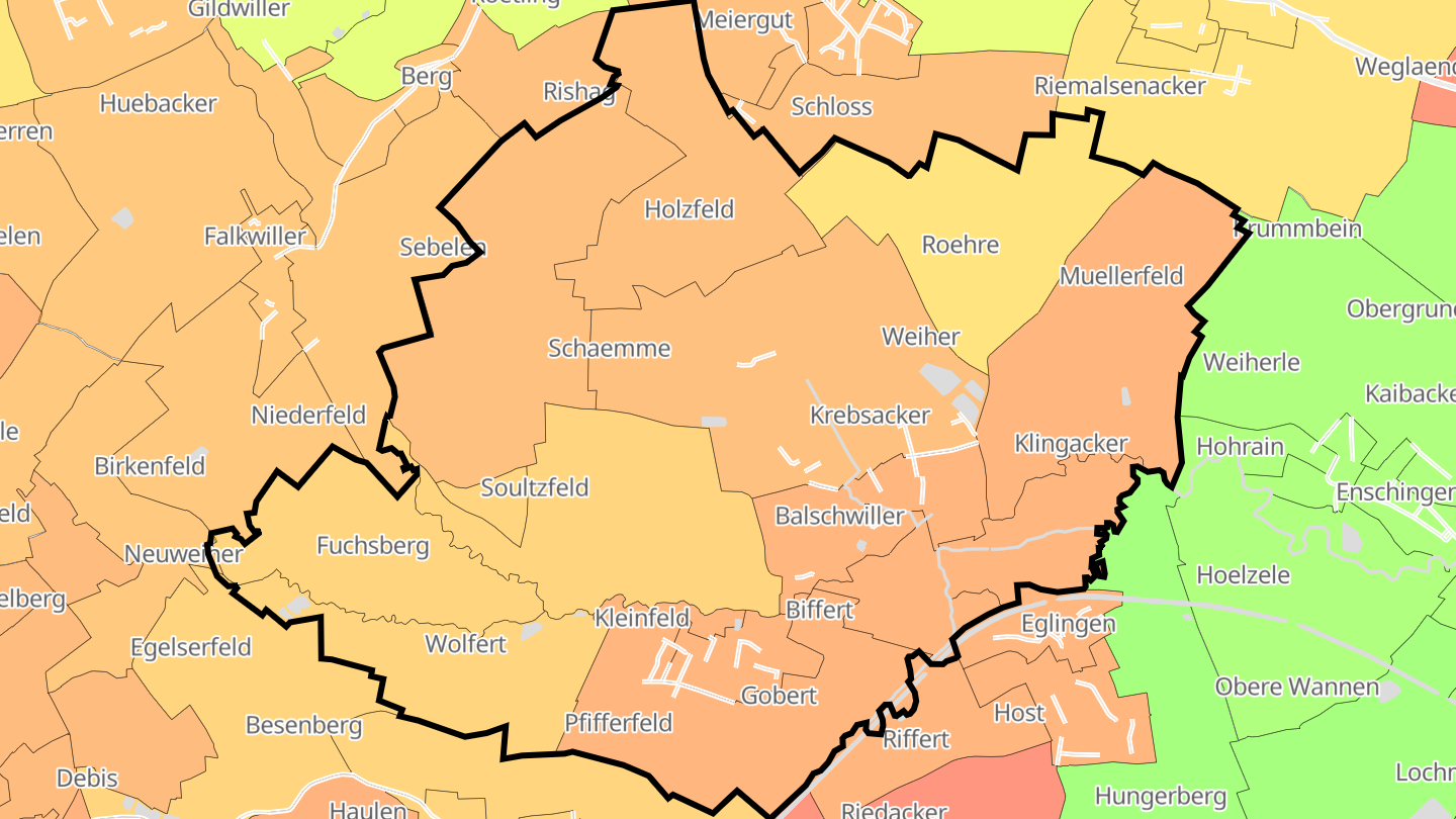 Carte des prix de l'immobilier Balschwiller