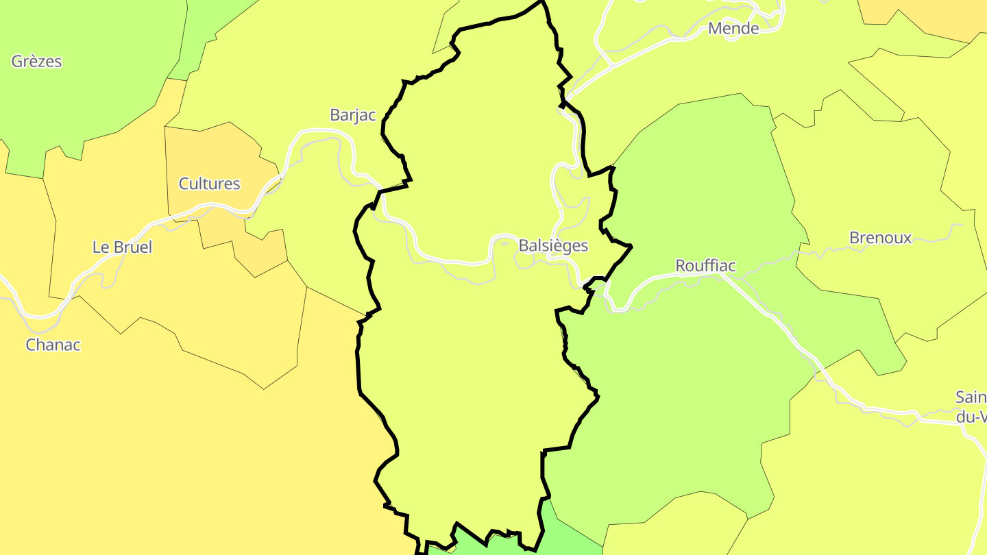Carte des prix de l'immobilier Balsièges