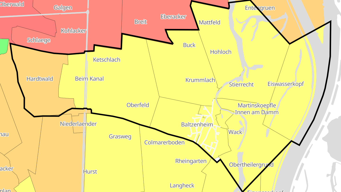 Carte des prix de l'immobilier Baltzenheim