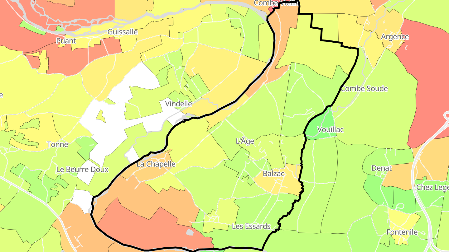 Carte des prix de l'immobilier Balzac