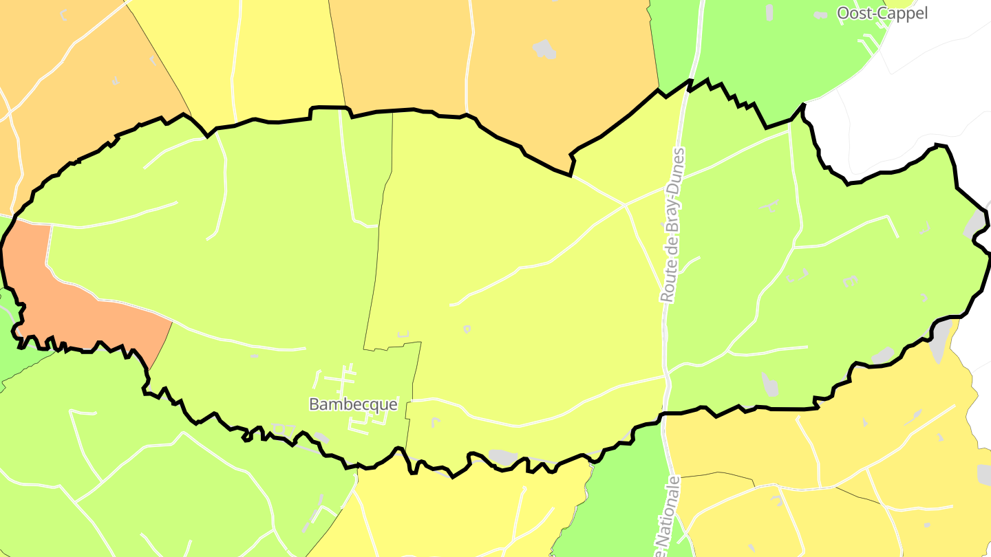 Carte des prix de l'immobilier Bambecque