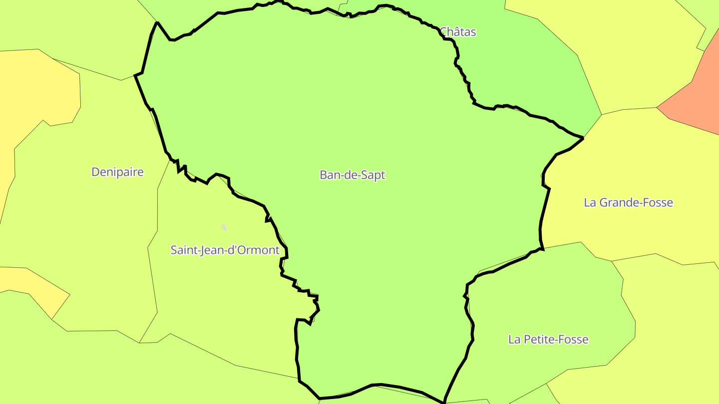 Carte des prix de l'immobilier Ban-de-Sapt