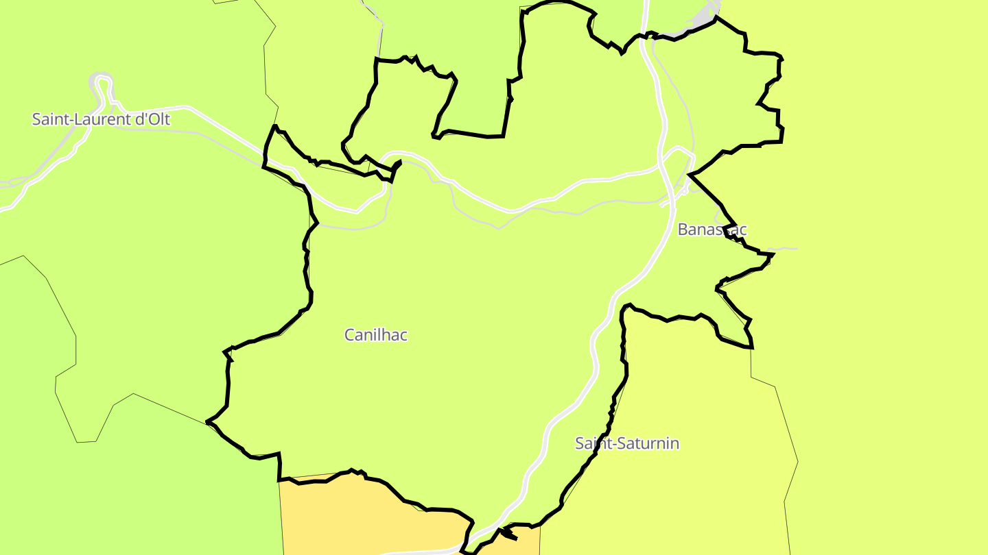 Carte des prix de l'immobilier Banassac-Canilhac