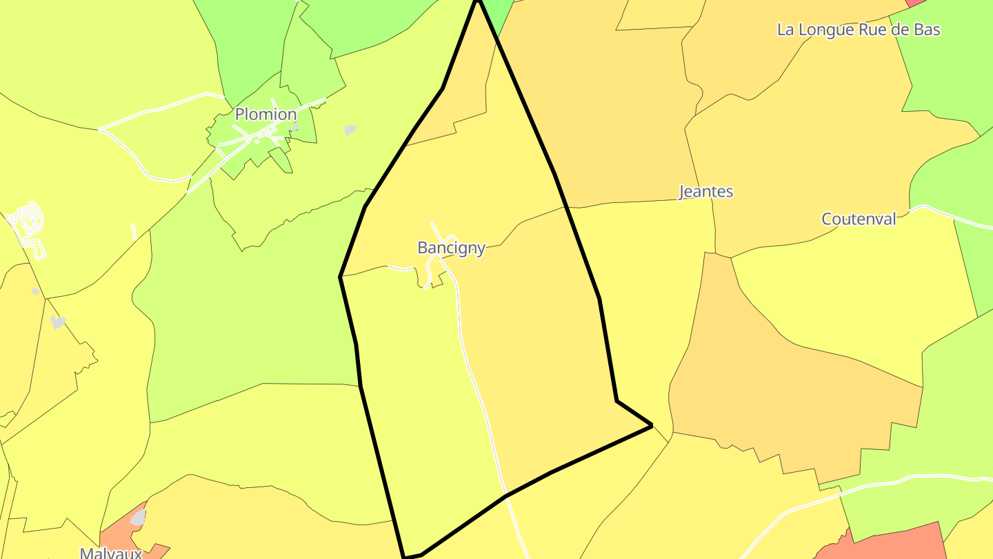 Carte des prix de l'immobilier Bancigny