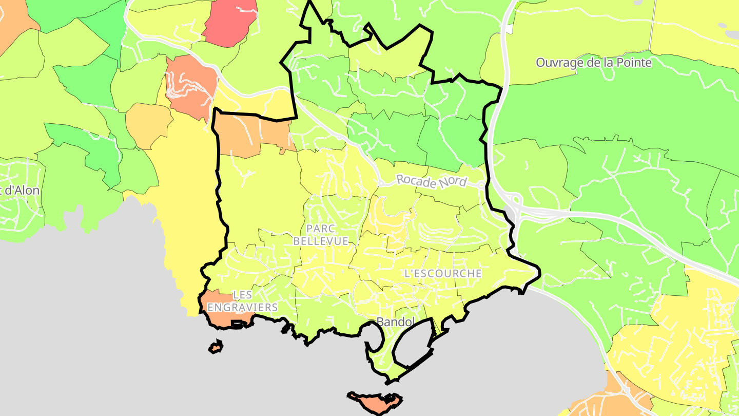 Carte des prix de l'immobilier Bandol