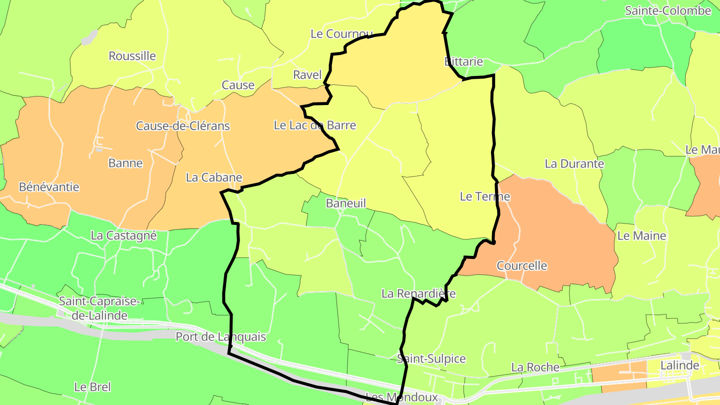 Carte des prix de l'immobilier Baneuil