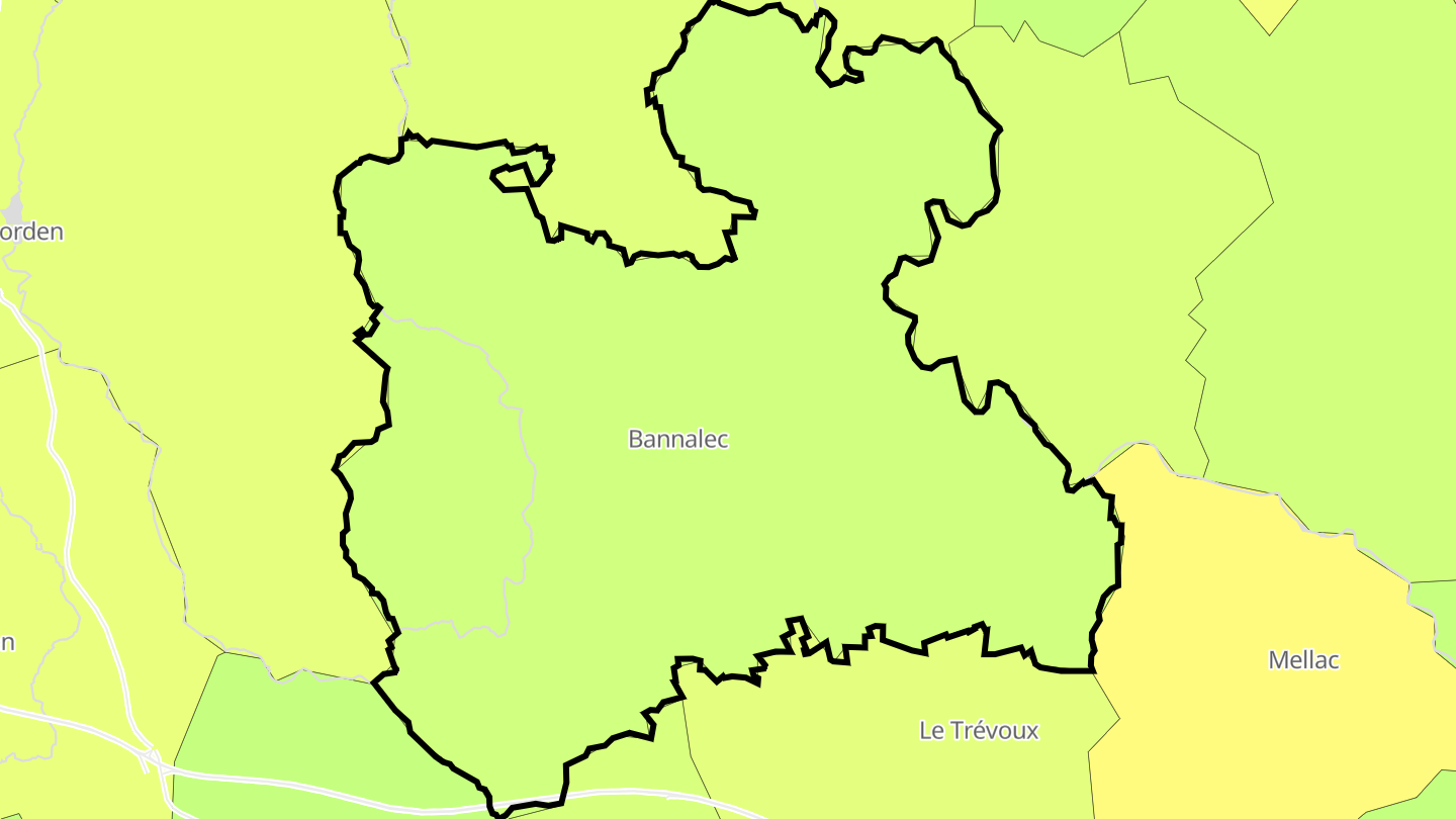 Carte des prix de l'immobilier Bannalec
