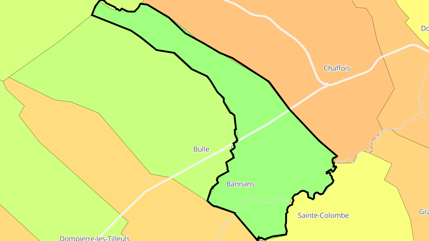 Carte des prix de l'immobilier Bannans