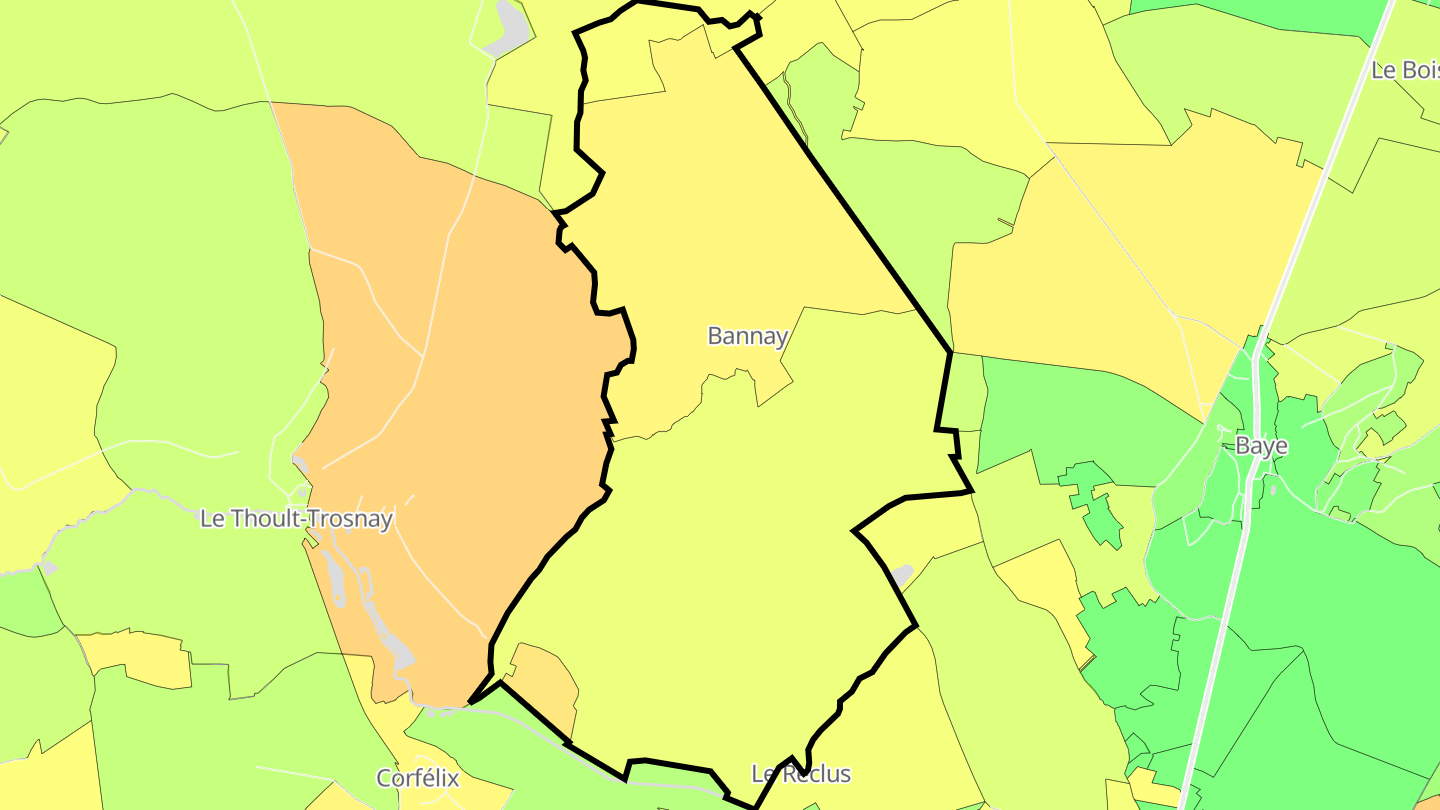 Carte des prix de l'immobilier Bannay