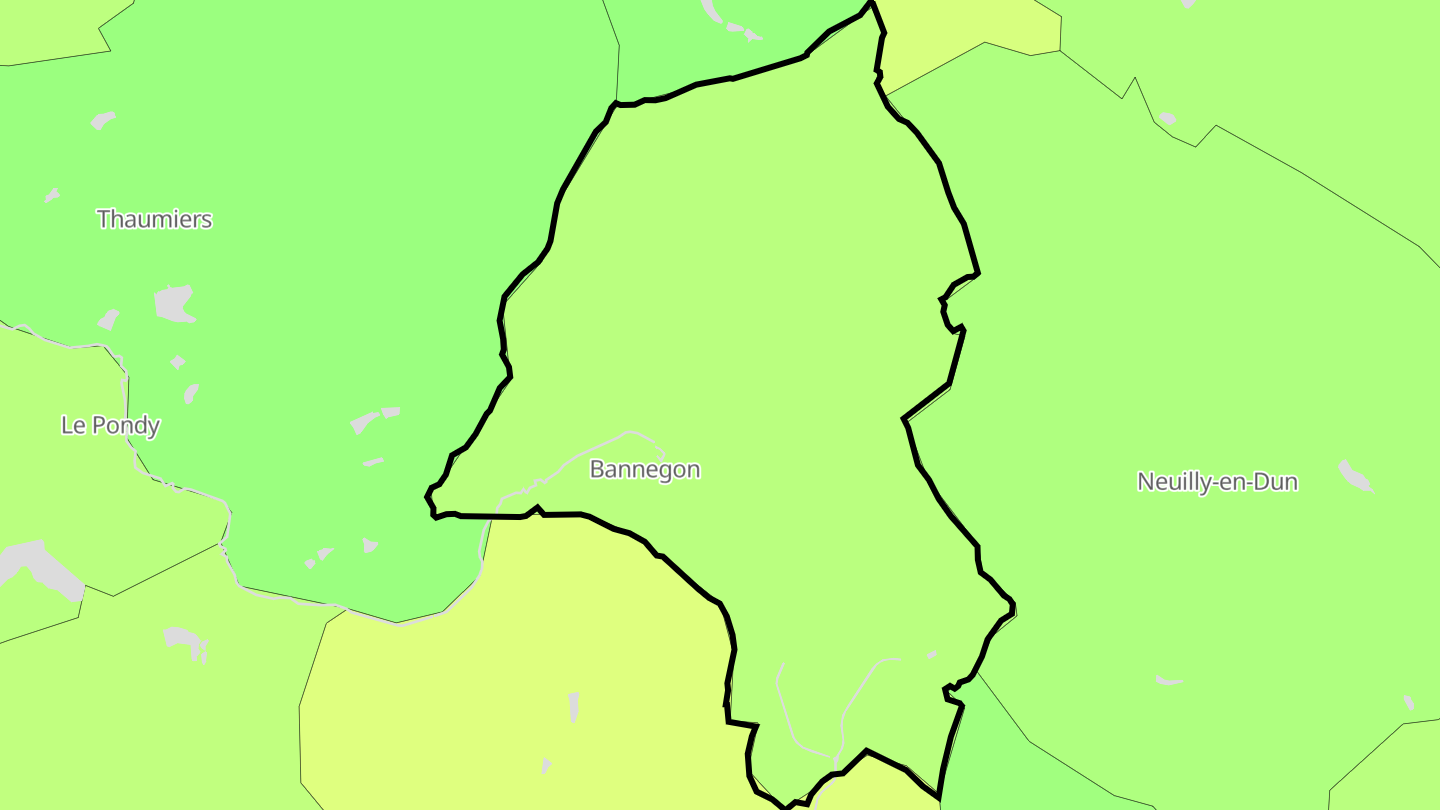 Carte des prix de l'immobilier Bannegon
