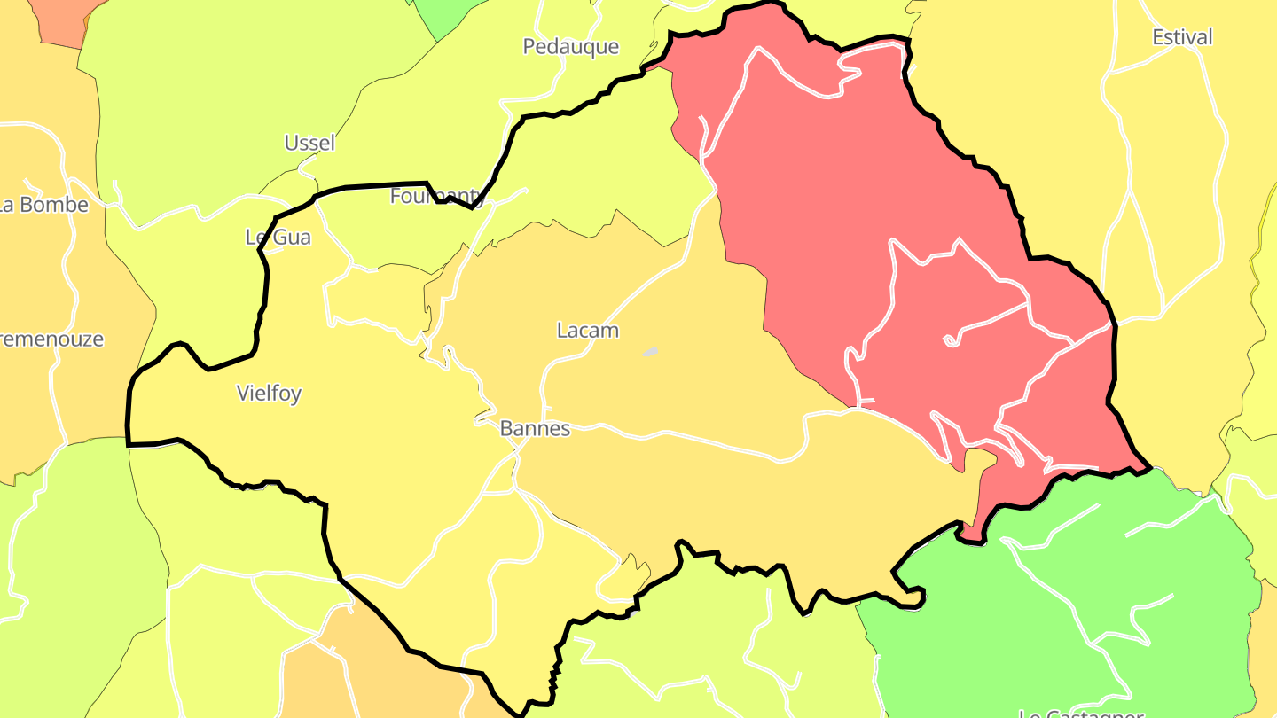 Carte des prix de l'immobilier Bannes