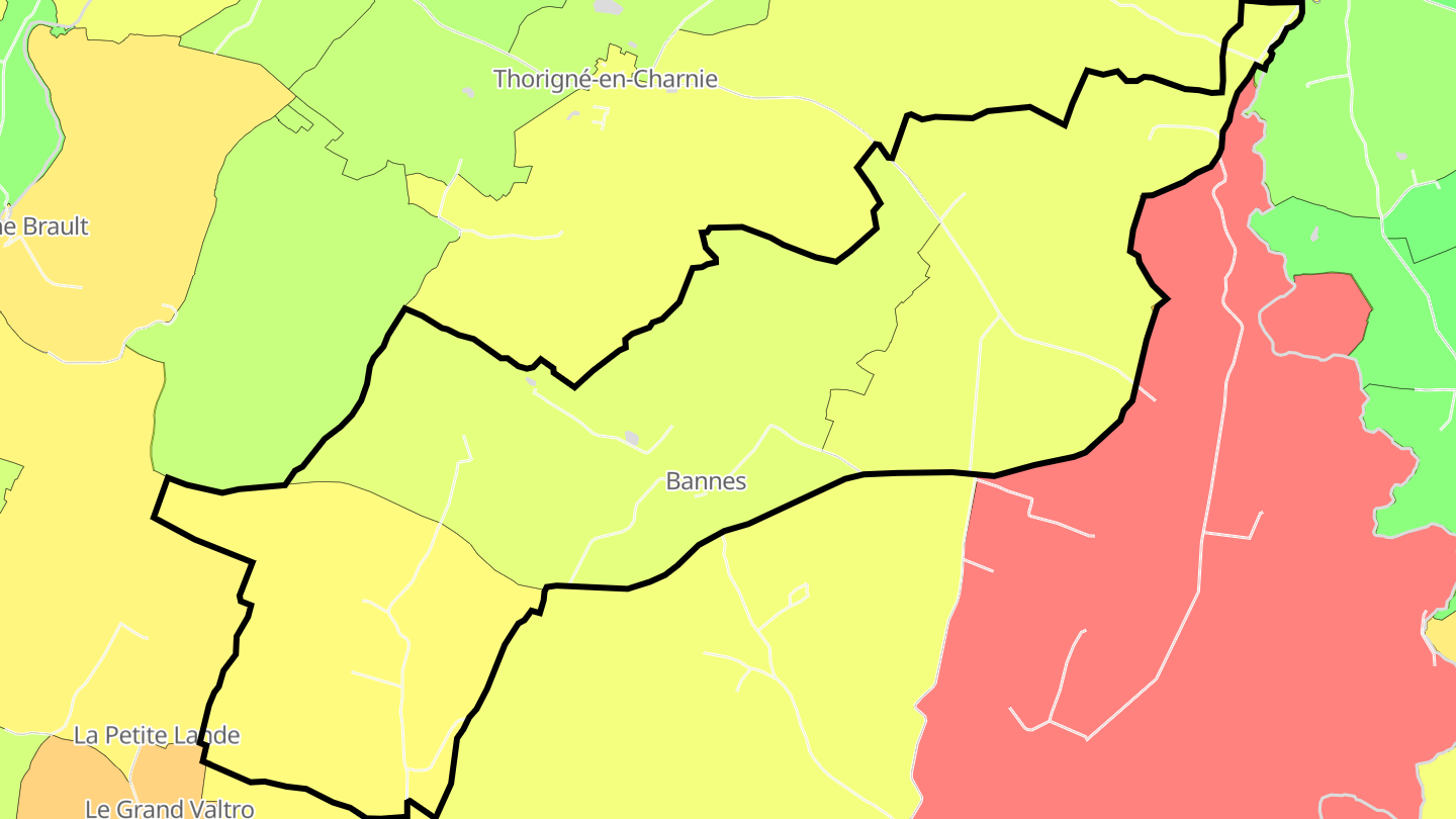 Carte des prix de l'immobilier Bannes