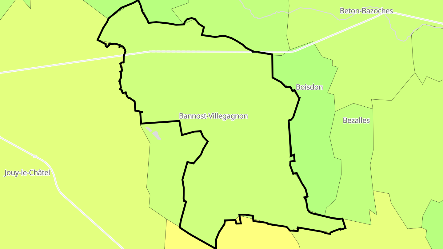 Carte des prix de l'immobilier Bannost