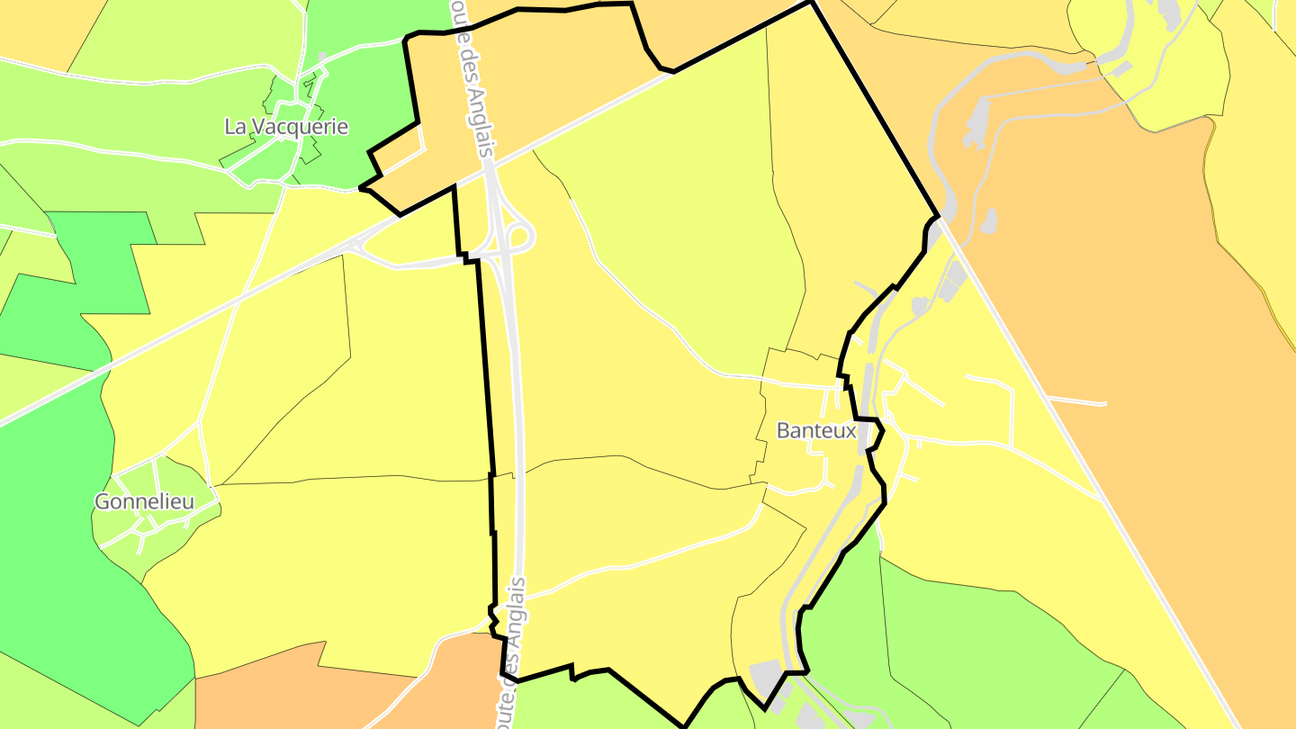 Carte des prix de l'immobilier Banteux