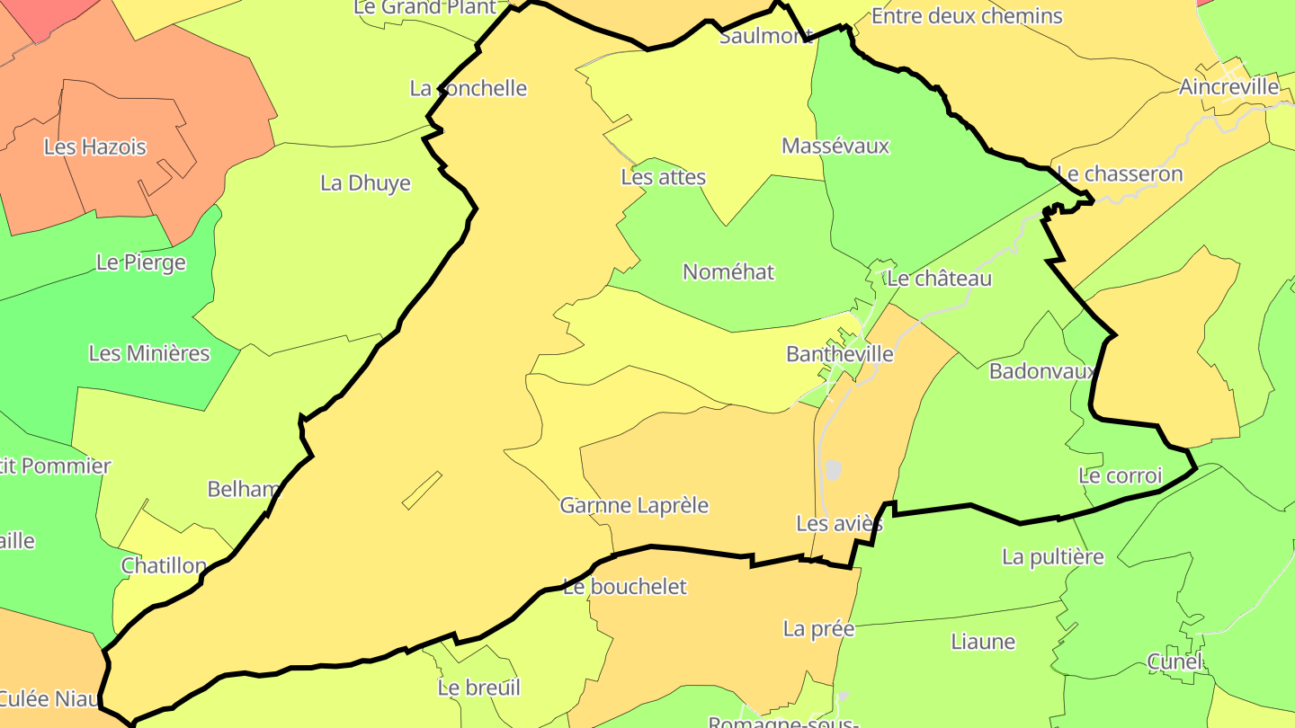 Carte des prix de l'immobilier Bantheville