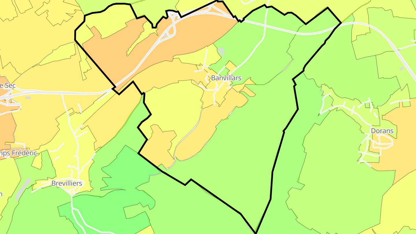 Carte des prix de l'immobilier Banvillars
