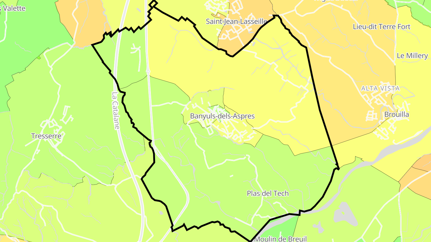 Carte des prix de l'immobilier Banyuls-dels-Aspres