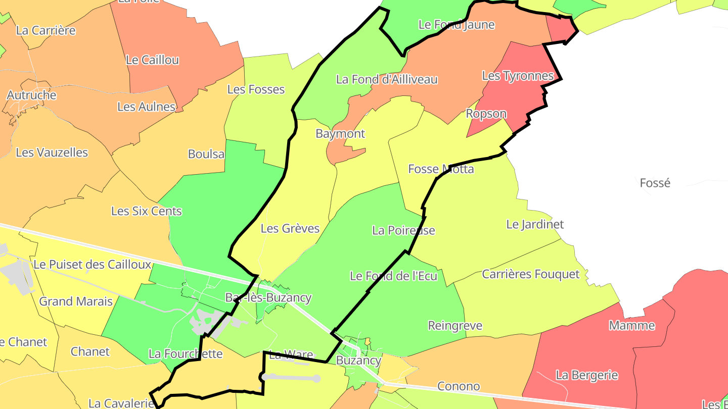 Carte des prix de l'immobilier Bar-lès-Buzancy