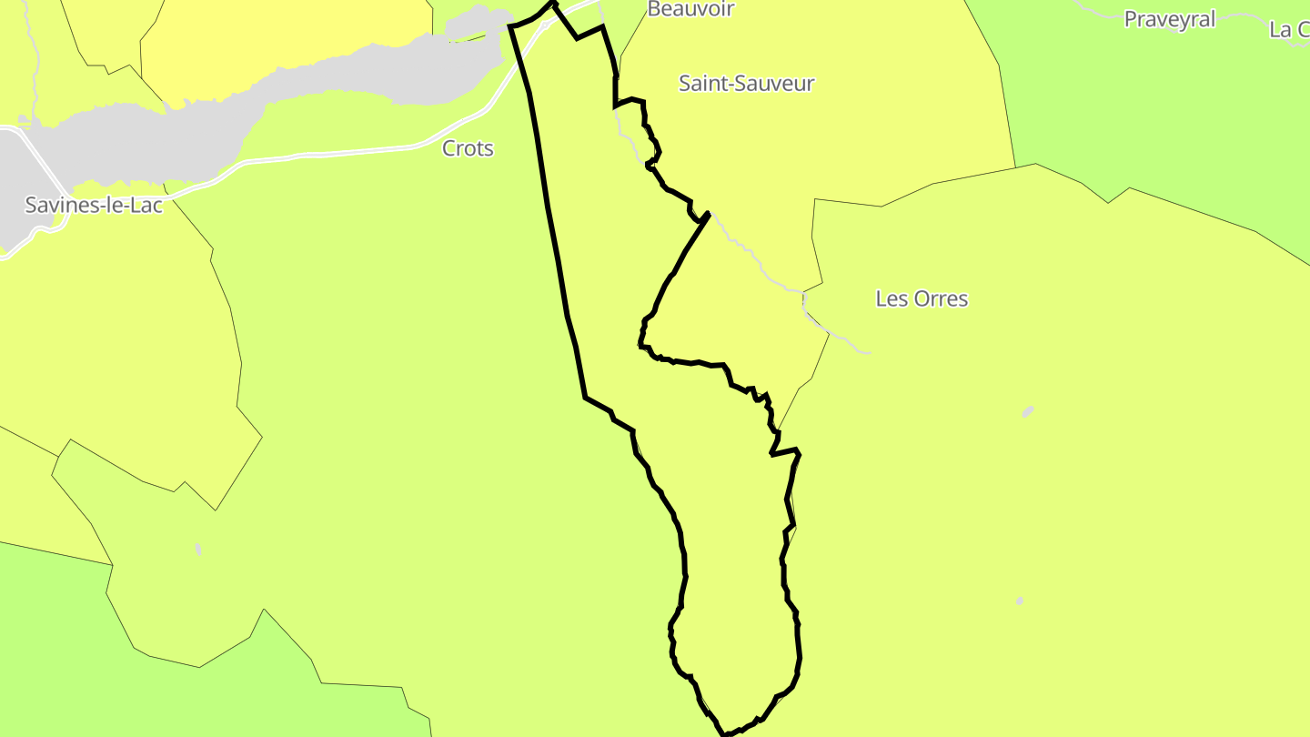 Carte des prix de l'immobilier Baratier