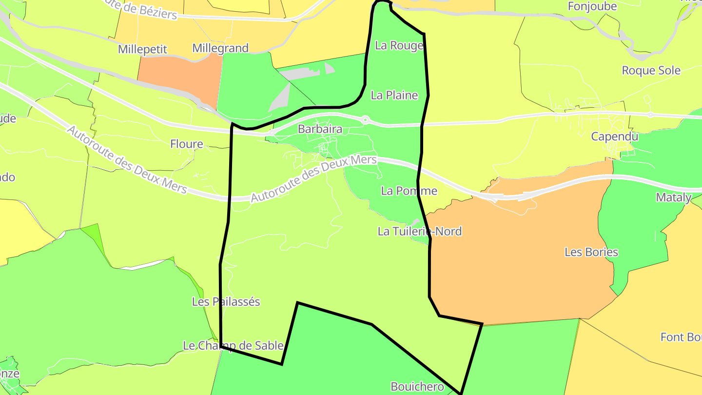 Carte des prix de l'immobilier Barbaira