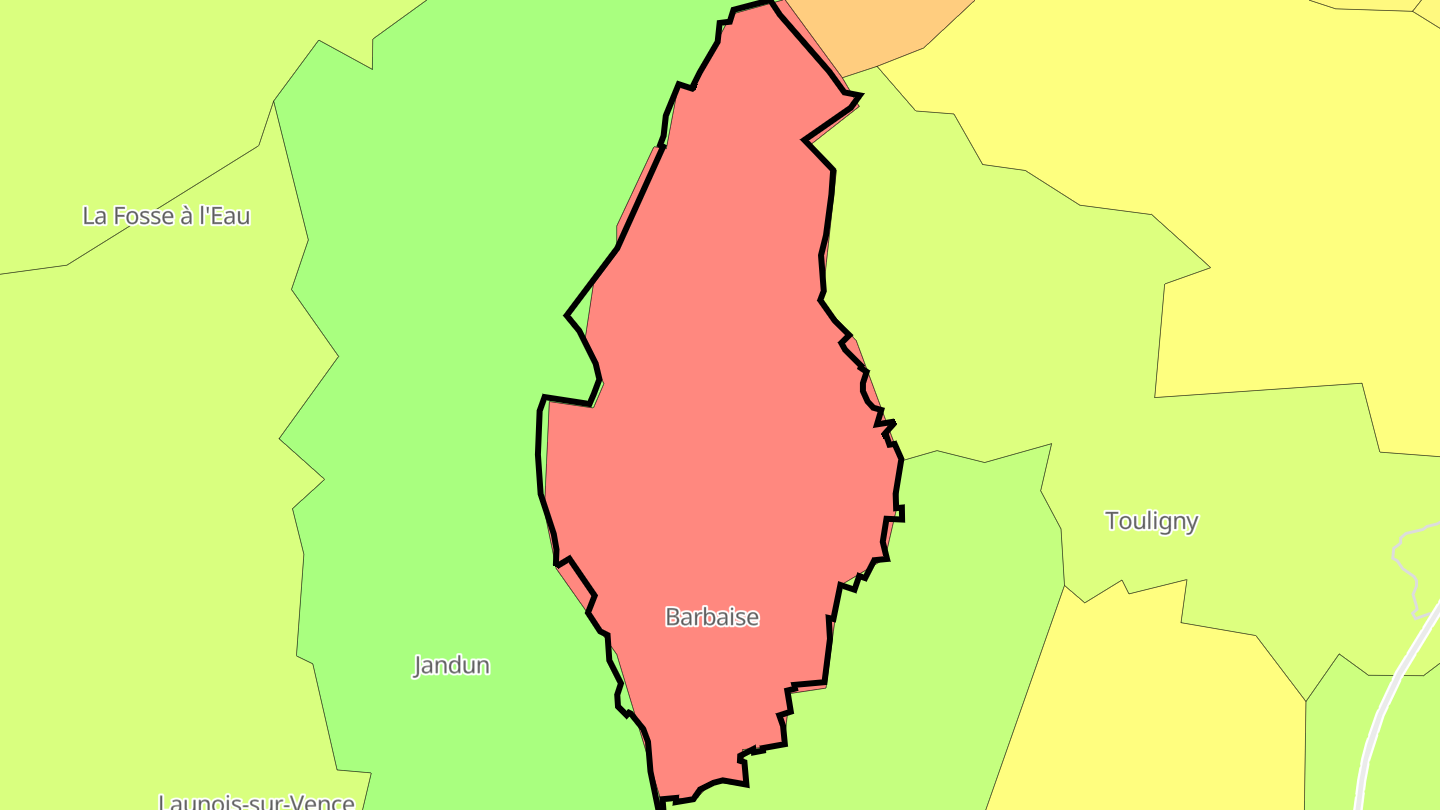 Carte des prix de l'immobilier Barbaise