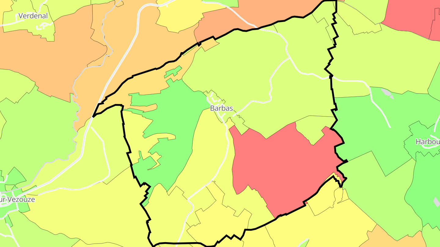Carte des prix de l'immobilier Barbas