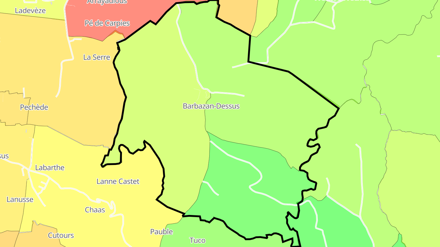 Carte des prix de l'immobilier Barbazan-Dessus