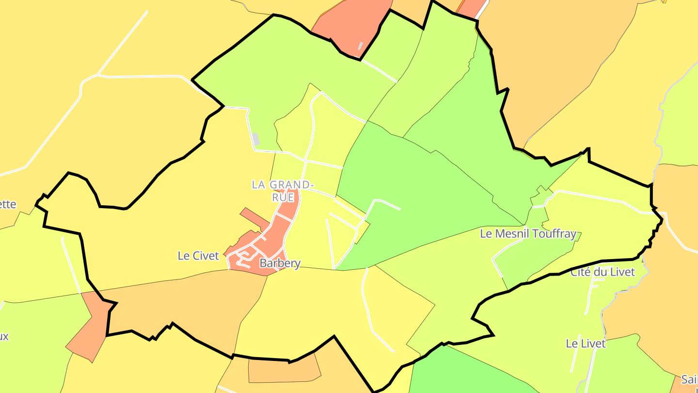 Carte des prix de l'immobilier Barbery