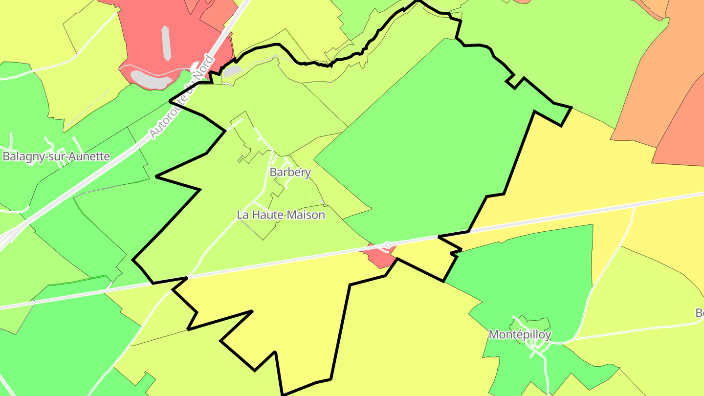 Carte des prix de l'immobilier Barbery