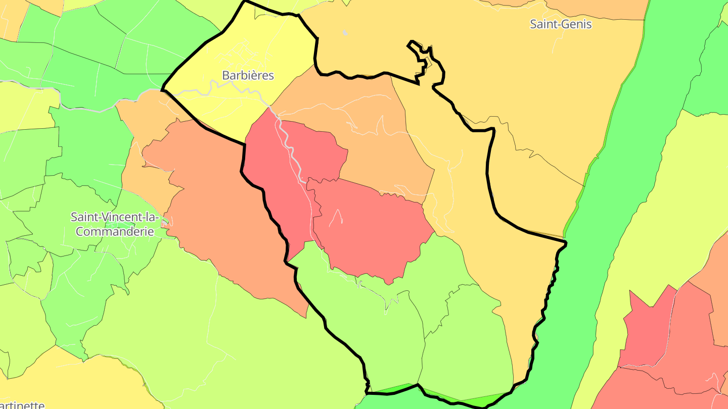 Carte des prix de l'immobilier Barbières