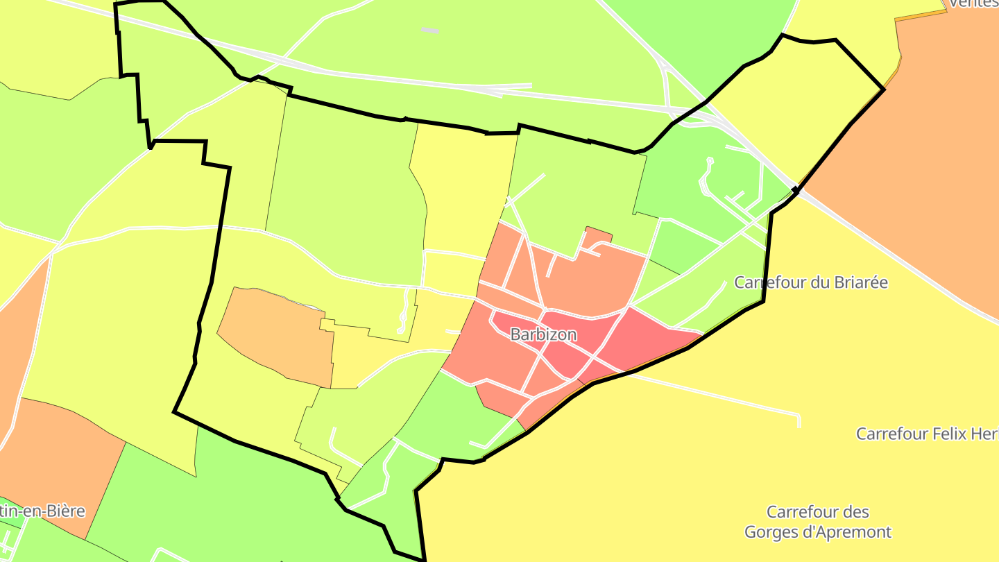 Carte des prix de l'immobilier Barbizon