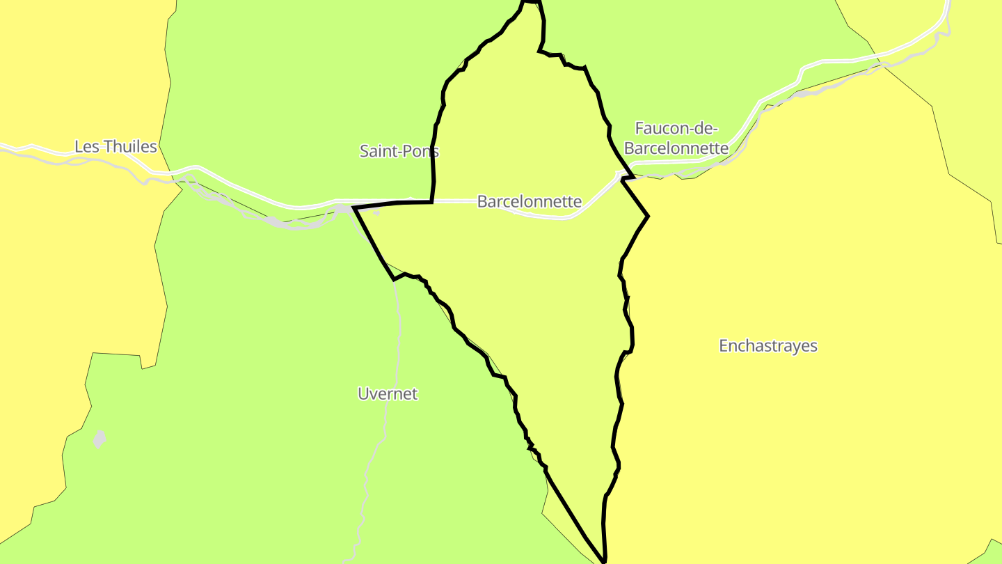 Carte des prix de l'immobilier Barcelonnette