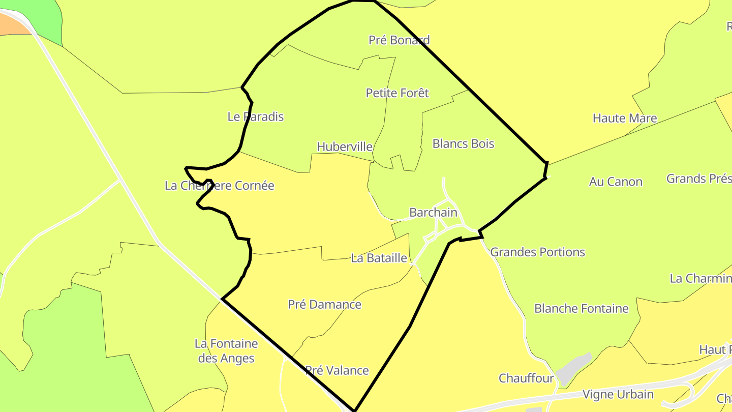 Carte des prix de l'immobilier Barchain