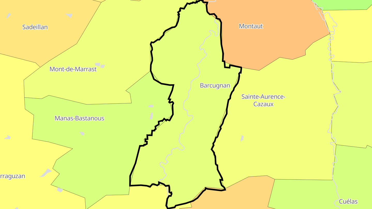 Carte des prix de l'immobilier Barcugnan