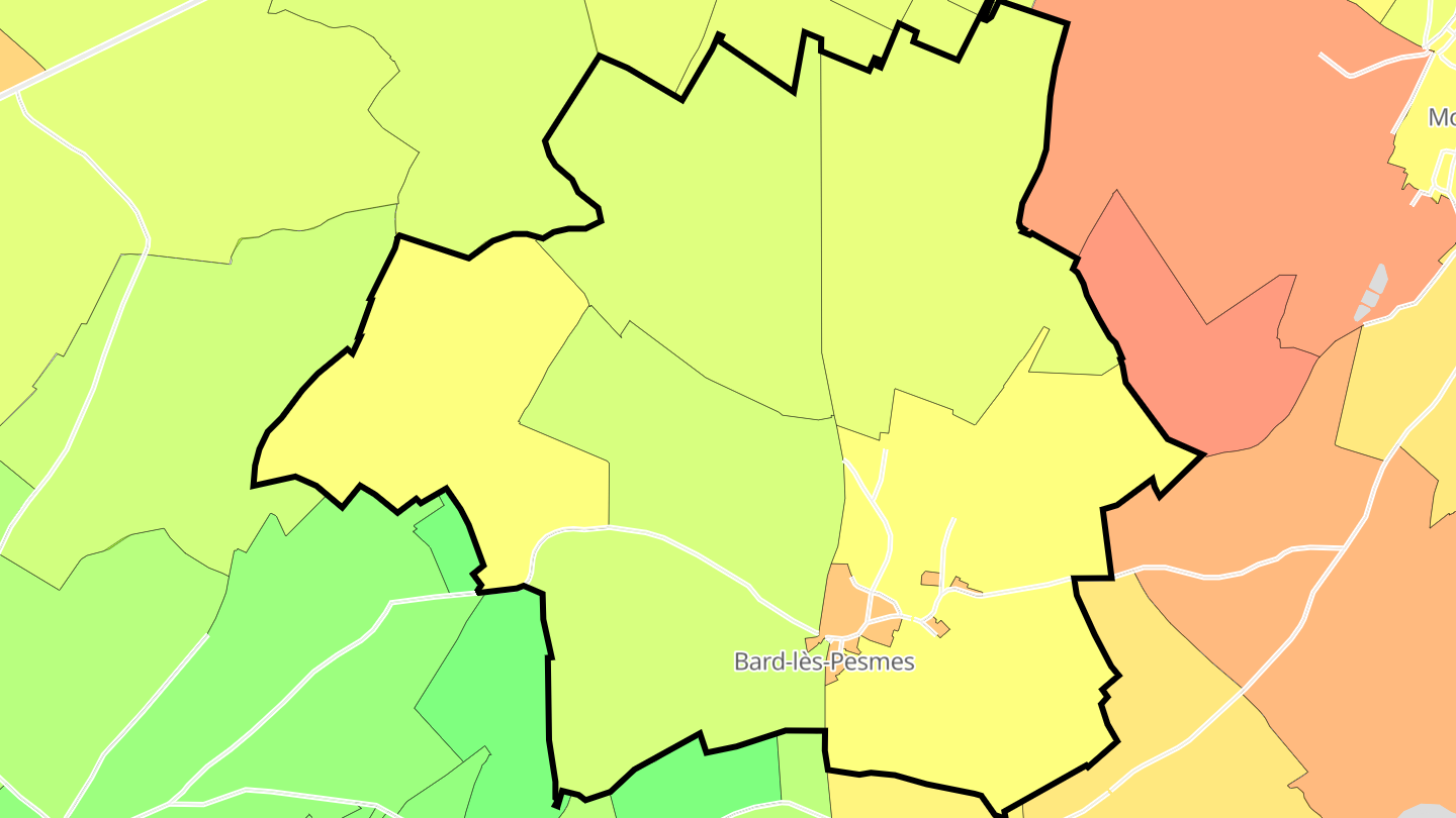 Carte des prix de l'immobilier Bard-lès-Pesmes