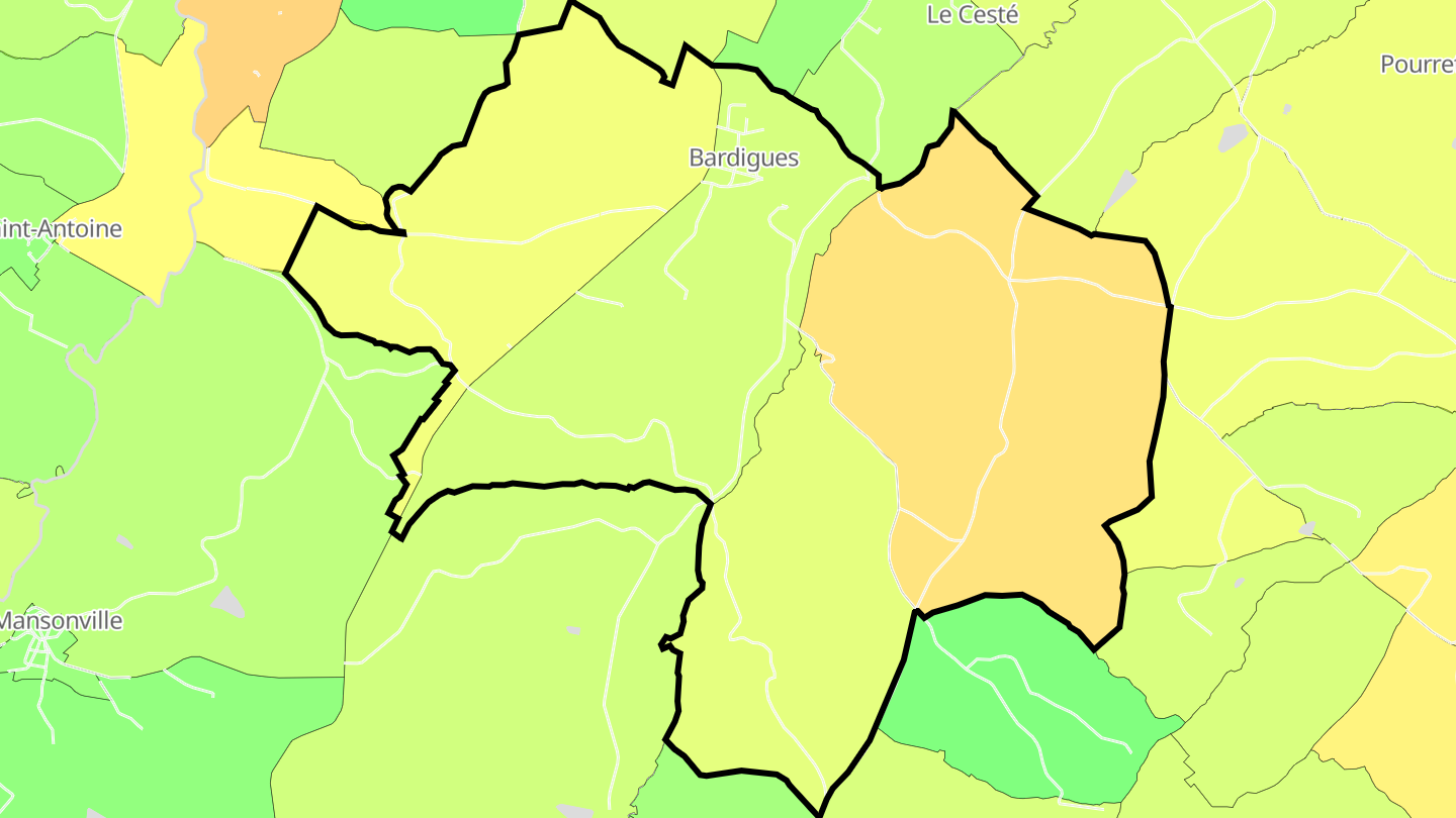 Carte des prix de l'immobilier Bardigues