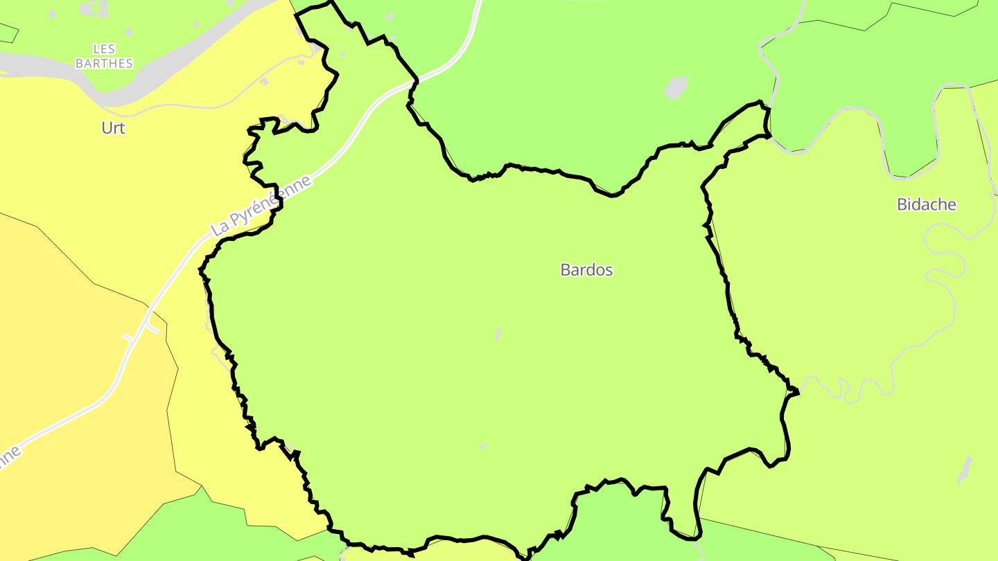 Carte des prix de l'immobilier Bardos