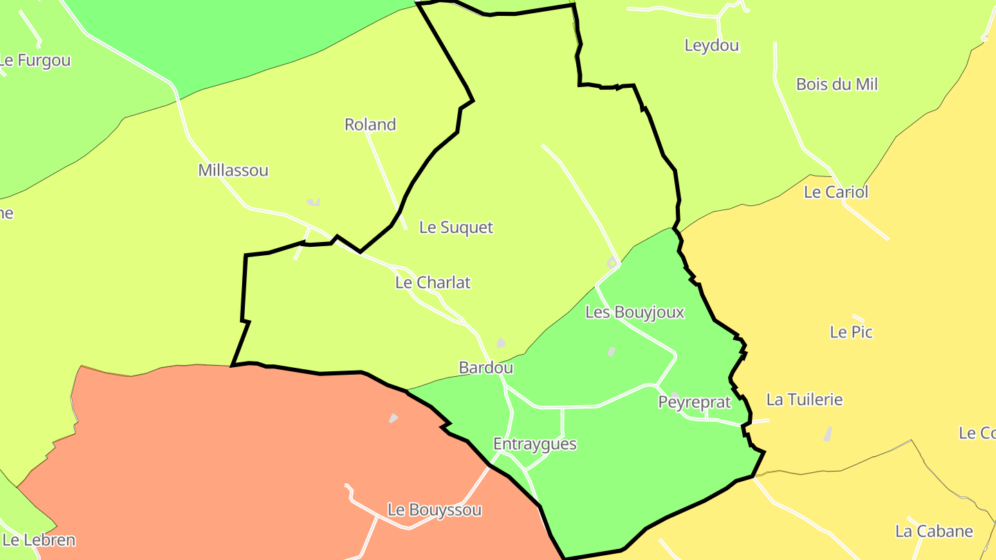 Carte des prix de l'immobilier Bardou