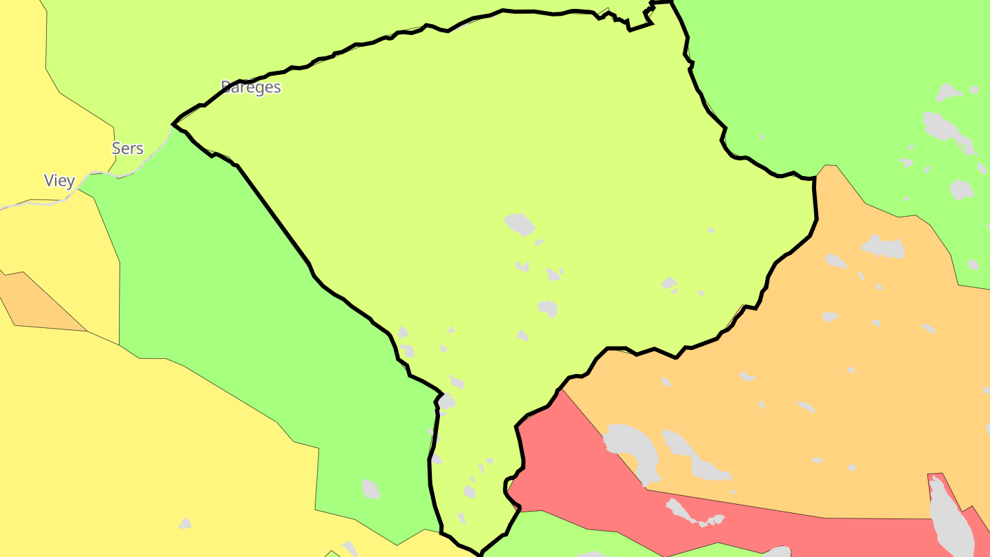 Carte des prix de l'immobilier Barèges