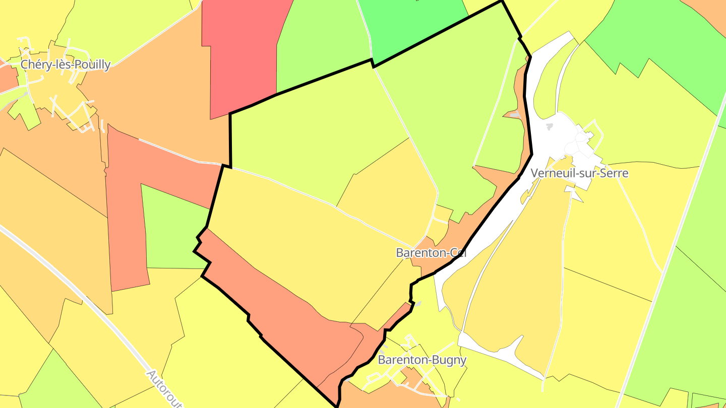 Carte des prix de l'immobilier Barenton-Cel
