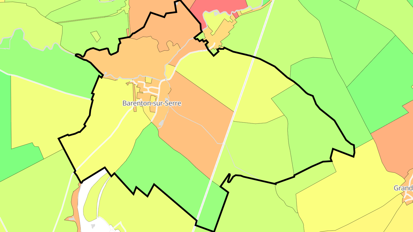 Carte des prix de l'immobilier Barenton-sur-Serre