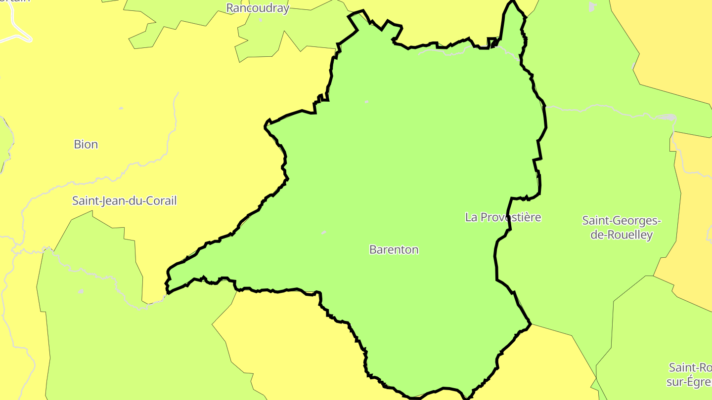 Carte des prix de l'immobilier Barenton