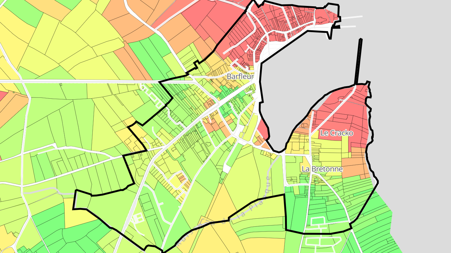 Carte des prix de l'immobilier Barfleur