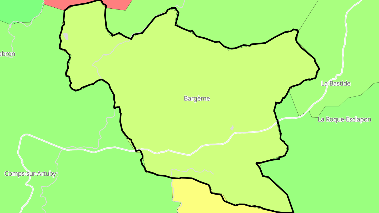 Carte des prix de l'immobilier Bargème