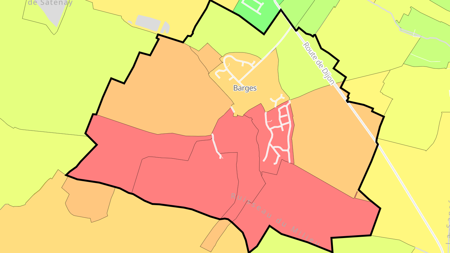 Carte des prix de l'immobilier Barges