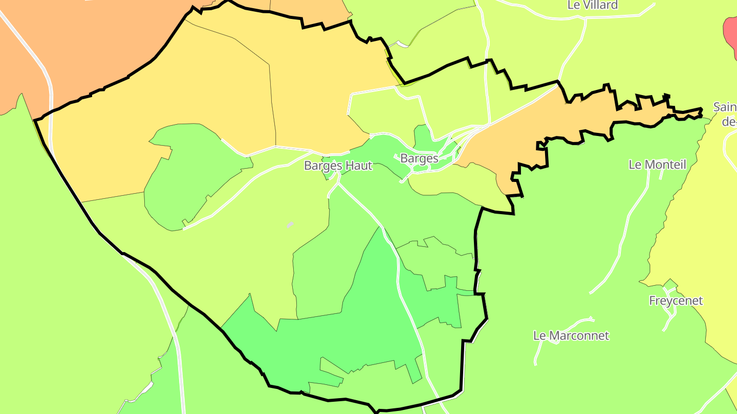Carte des prix de l'immobilier Barges