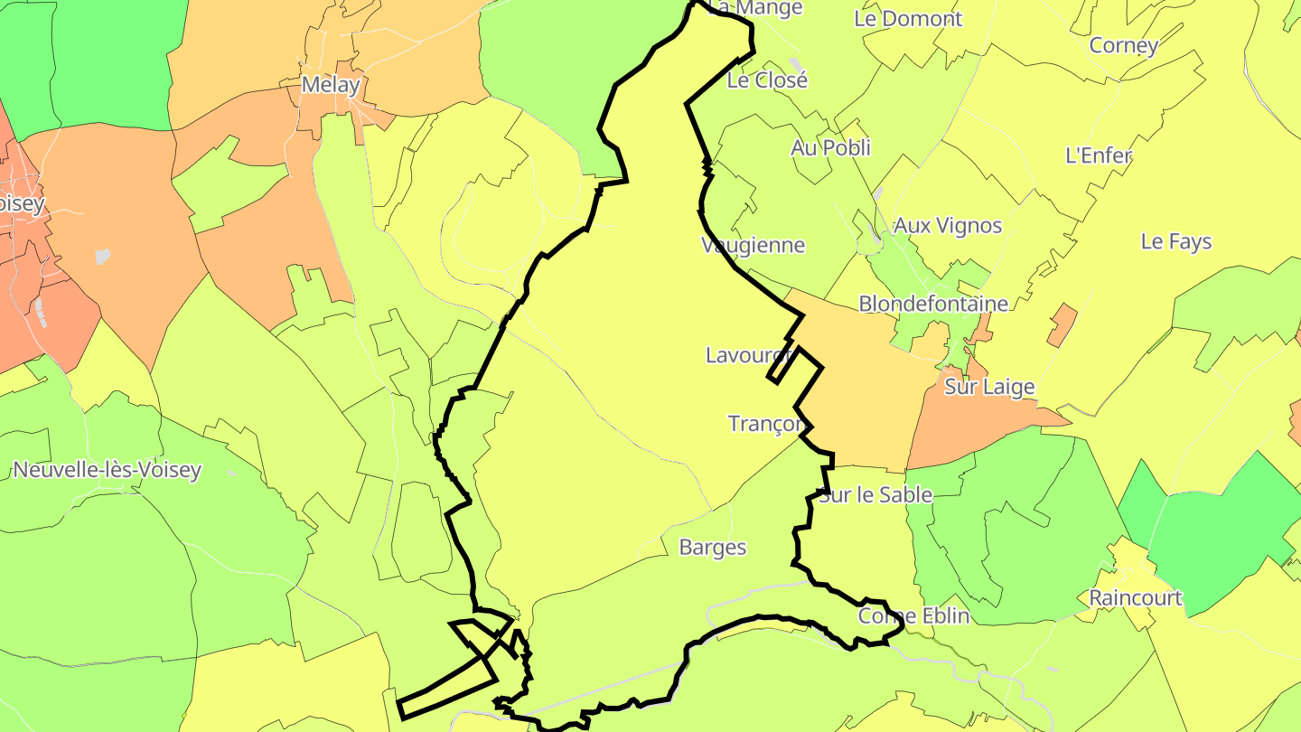 Carte des prix de l'immobilier Barges